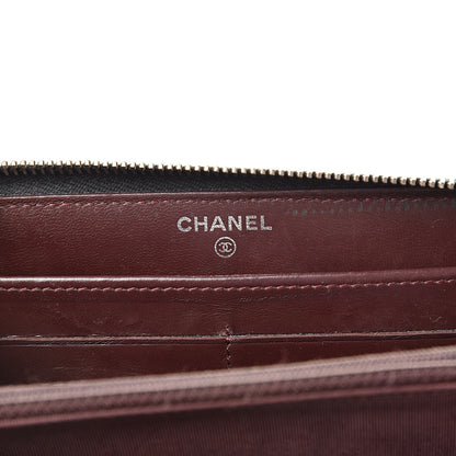 Chanel Lambskin Quilted Large Gusset Zip Around Wallet Black 6 of 19