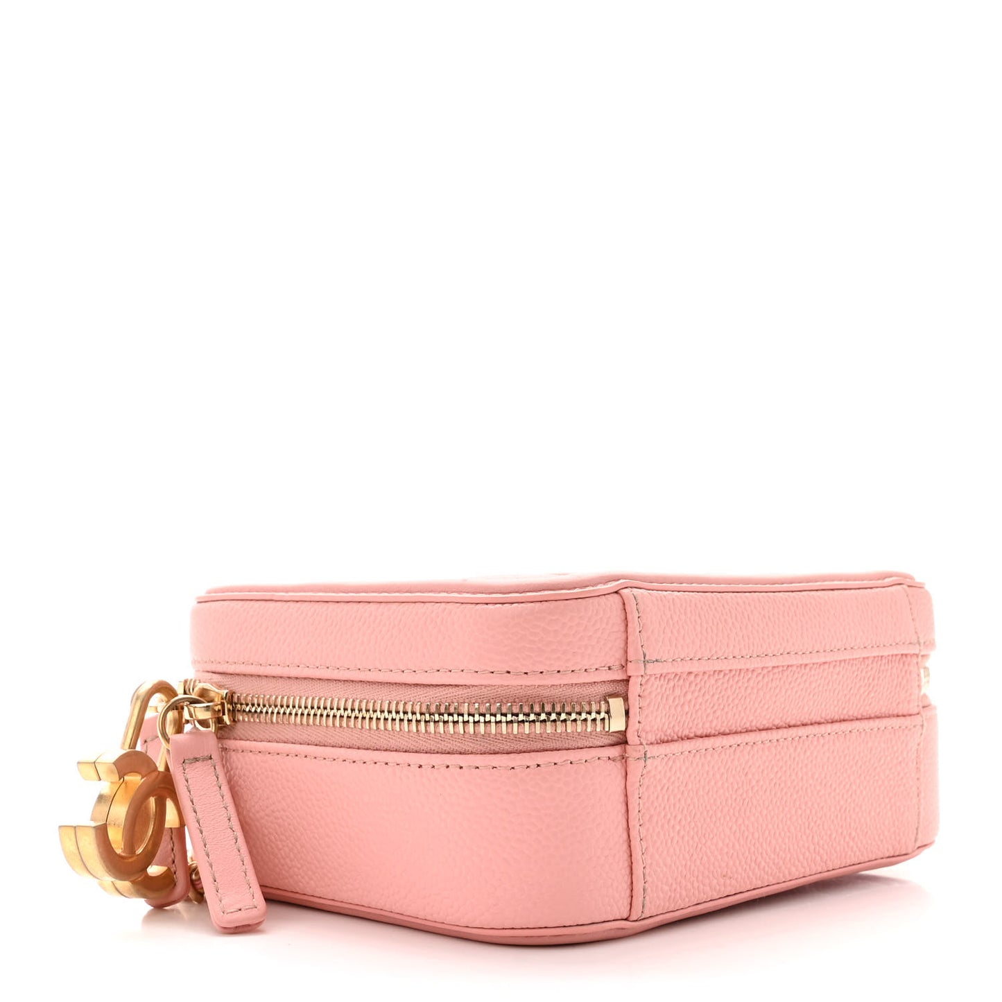 Caviar Quilted Small CC Filigree Vanity Case Pink