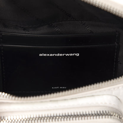 Alexander Wang Crocodile Embossed Patent Mini Top Handle Attica Belt Bag White 8 of 9