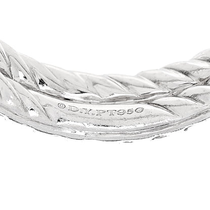 David Yurman Platinum Diamond Crossover Wedding Band Ring 52 6 4 of 5