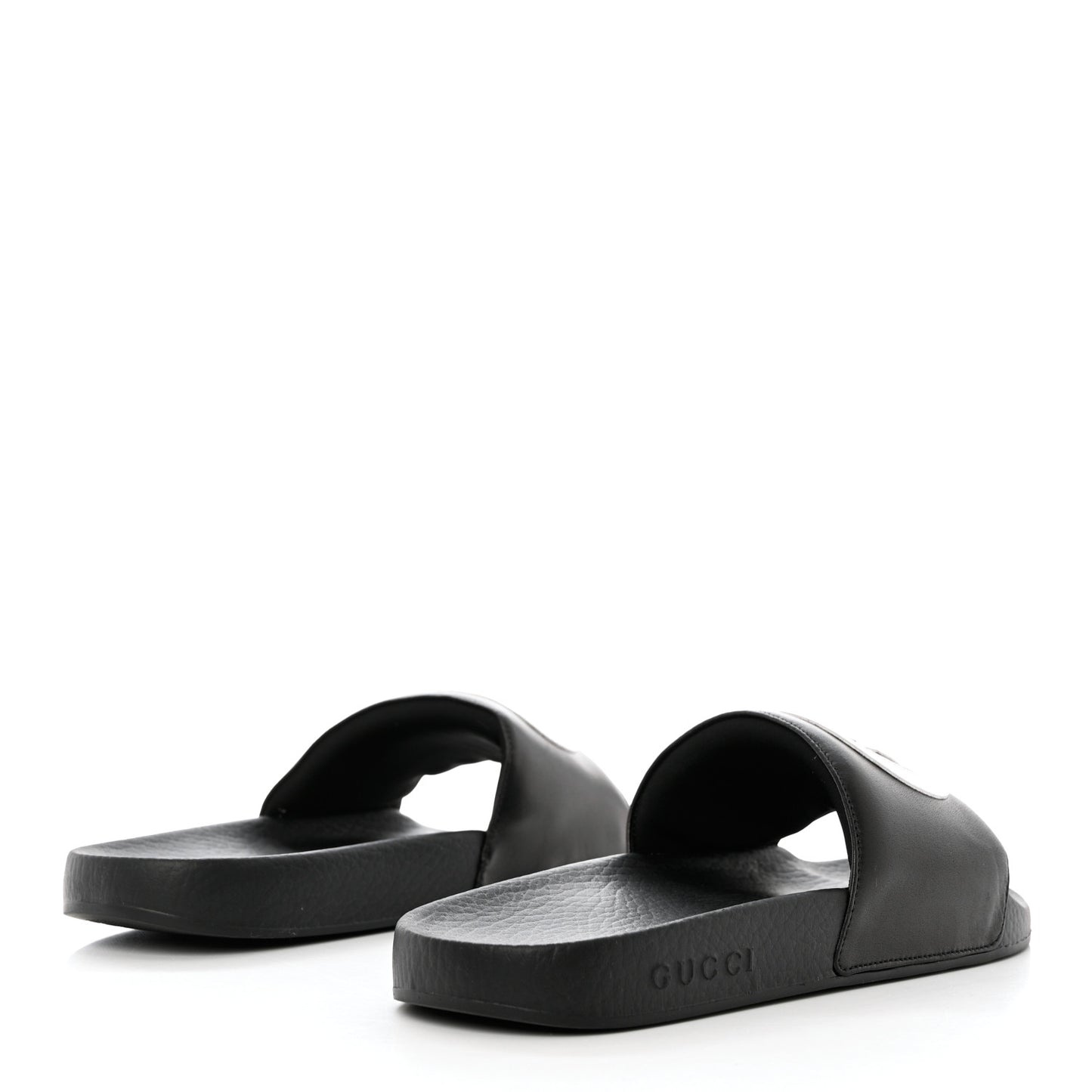 Nappa Miro Soft Calfskin Womens Interlocking G Slide Sandals 40 Black White