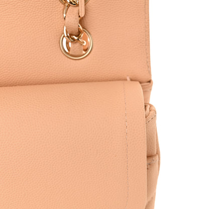 Chanel Caviar Chevron Quilted Medium Double Flap Beige 13 of 15