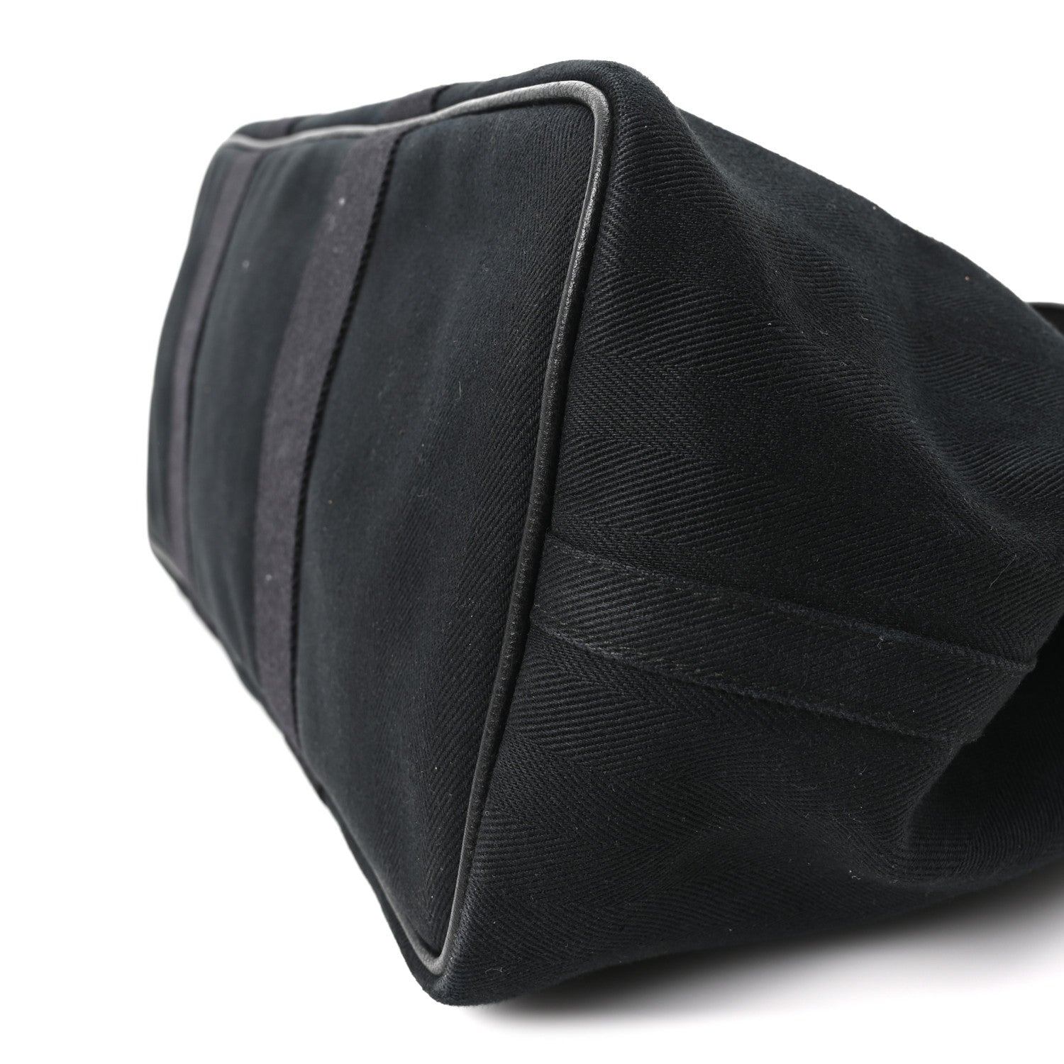 Hermes Chevron Herringbone Toile Vache Liegee Valparaiso Tote  MM Black 11 of 11