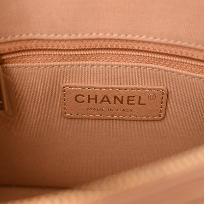 Chanel Shiny Lambskin Quilted Shiny Coco Clutch With Chain Dark Beige 6 of 10