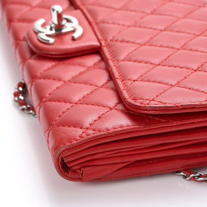 Chanel Lambskin Quilted Chain Clutch Flap Red 8 of 16