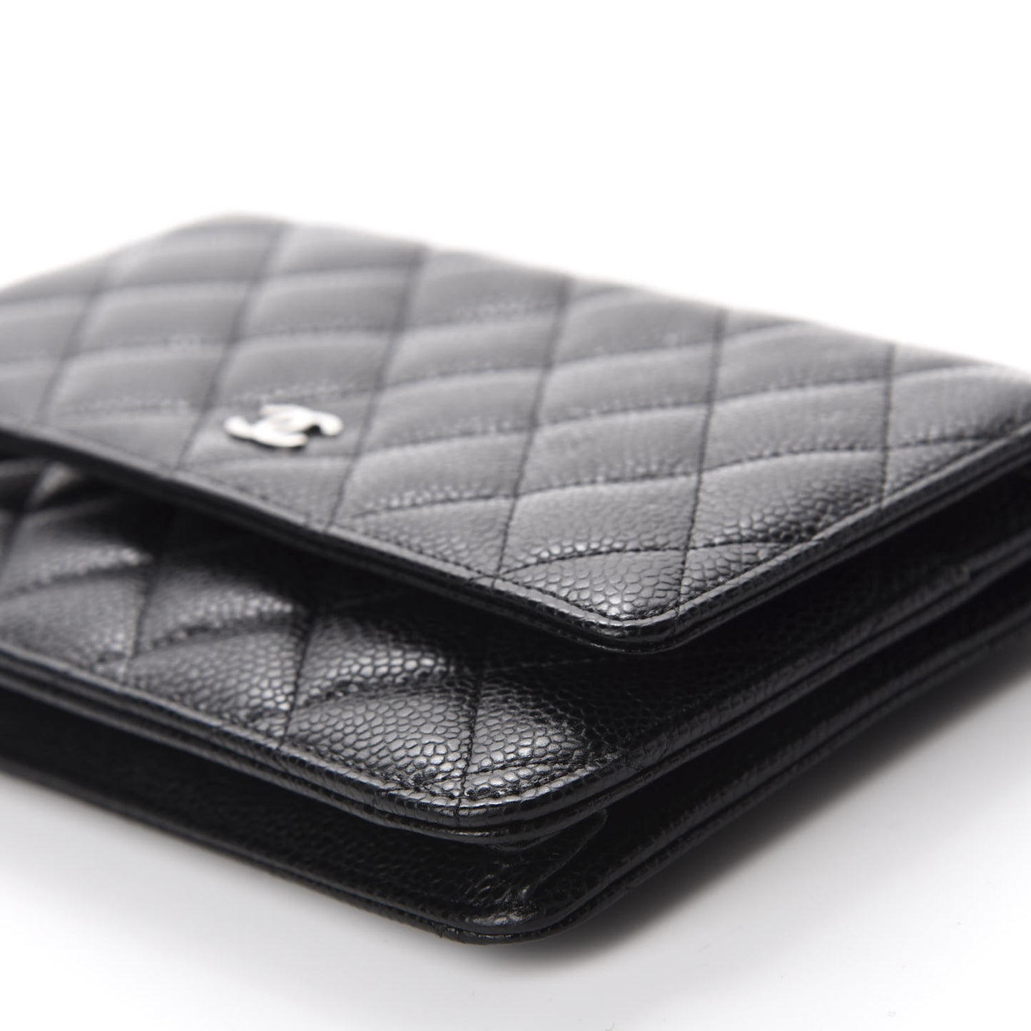 Caviar Quilted Wallet On Chain WOC Black