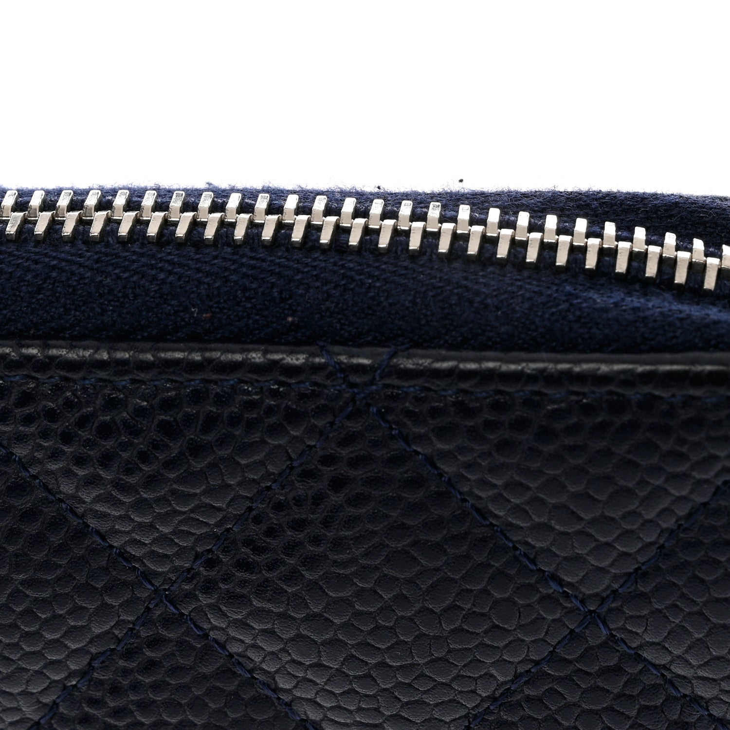Chanel Caviar Quilted Large Zip Around Organizer Wallet Navy 10 of 11