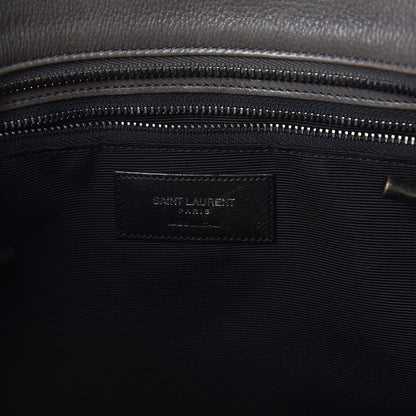 Saint Laurent Sheepskin Matelasse Chevron Large Monogram Shopping Bag Light Coal 6 of 10