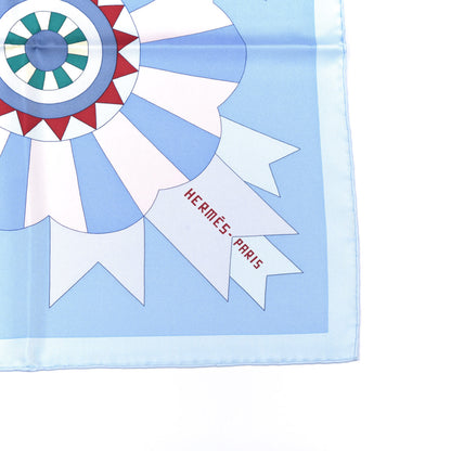 Hermes Silk Cheval de Fette Scarf 90 Bleu Ciel Vert Rose 4 of 6