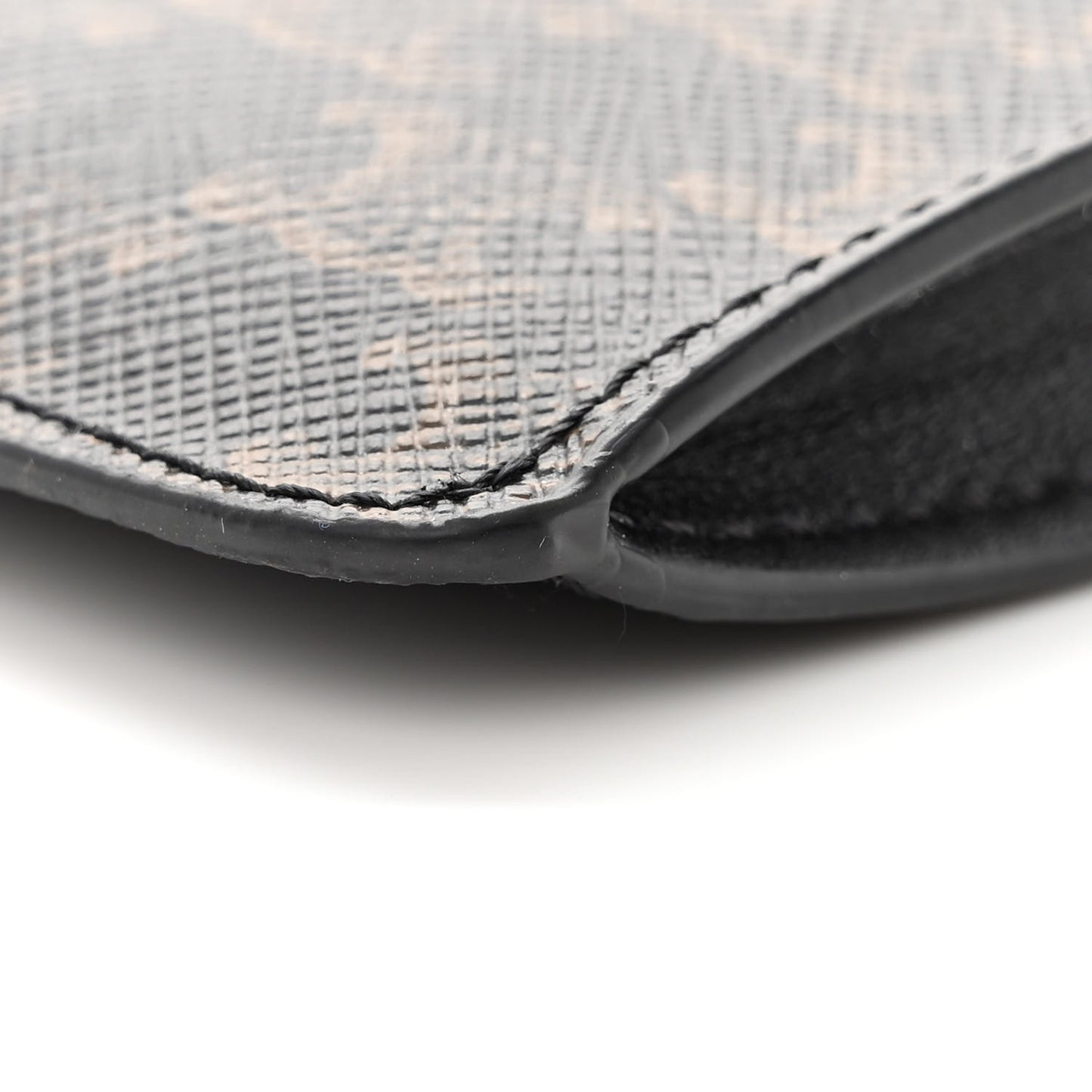 Triomphe Canvas Lambskin Phone Pouch With Flap Black