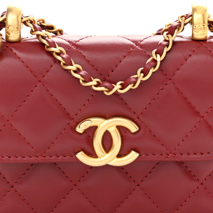 Chanel Calfskin Quilted Perfect Fit Coin Purse With Chain Burgundy 9 of 12