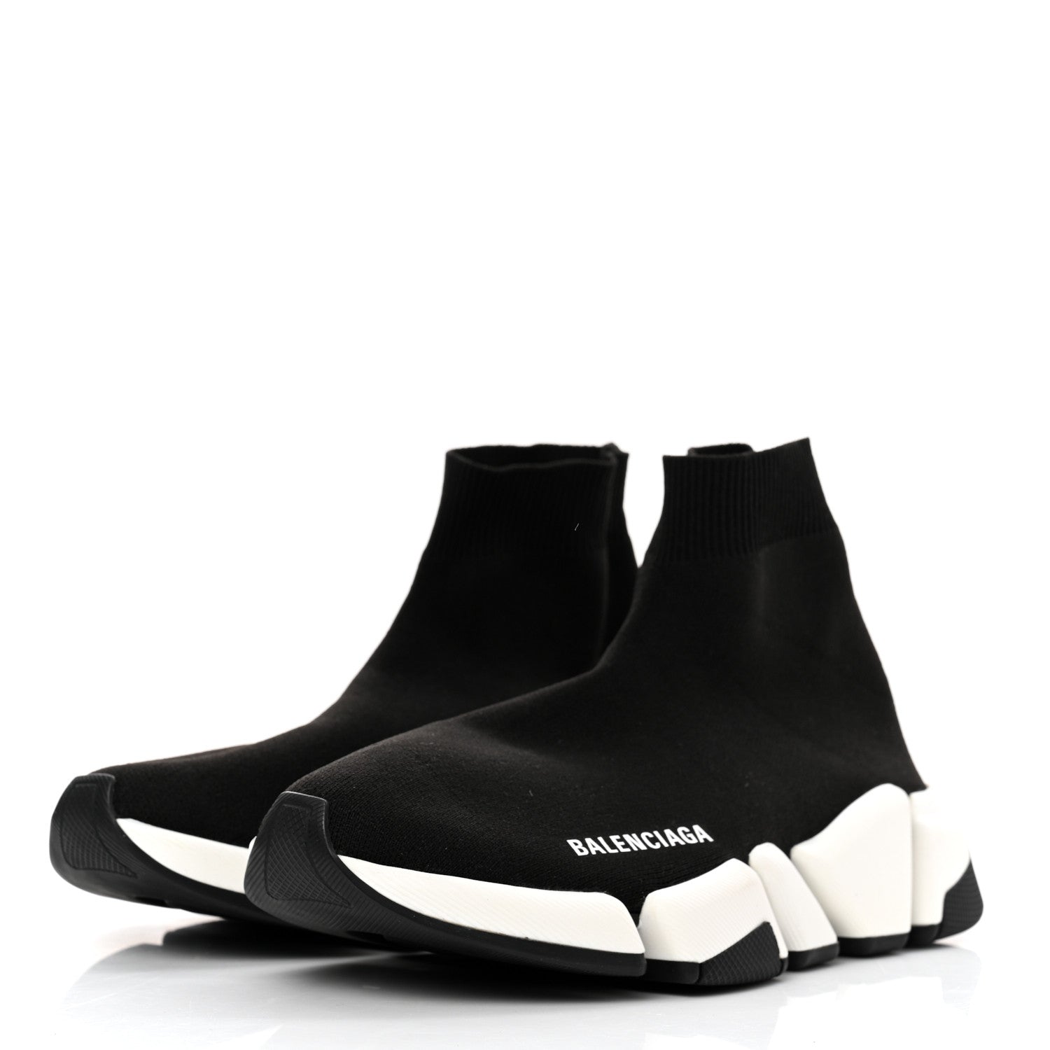 Balenciaga Technical 3D Recycled Knit Bi-Color Sole Womens Speed 2.0 Sneakers 37 Black White 3 of 8