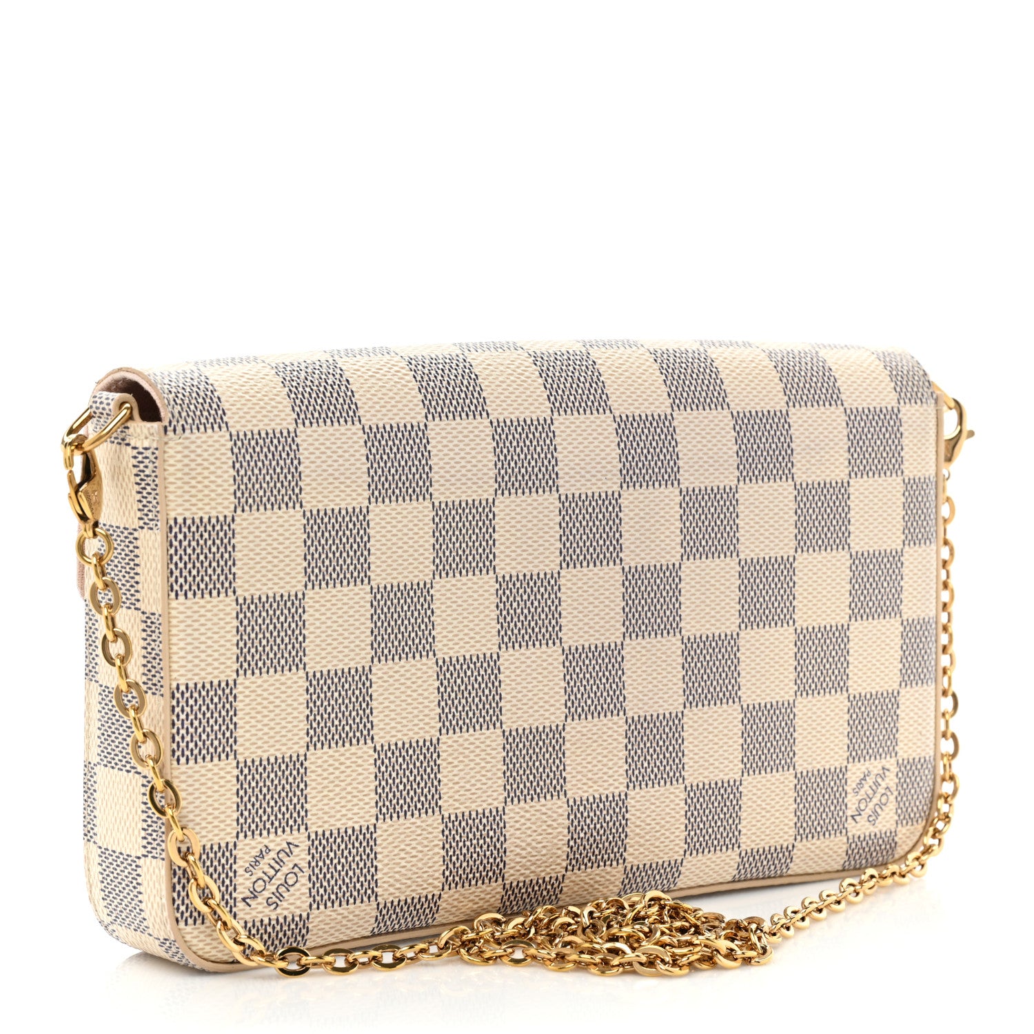 Louis Vuitton LOUIS VUITTON Damier Azur Pochette Felicie Chain Wallet Rose Ballerine 4 of 15
