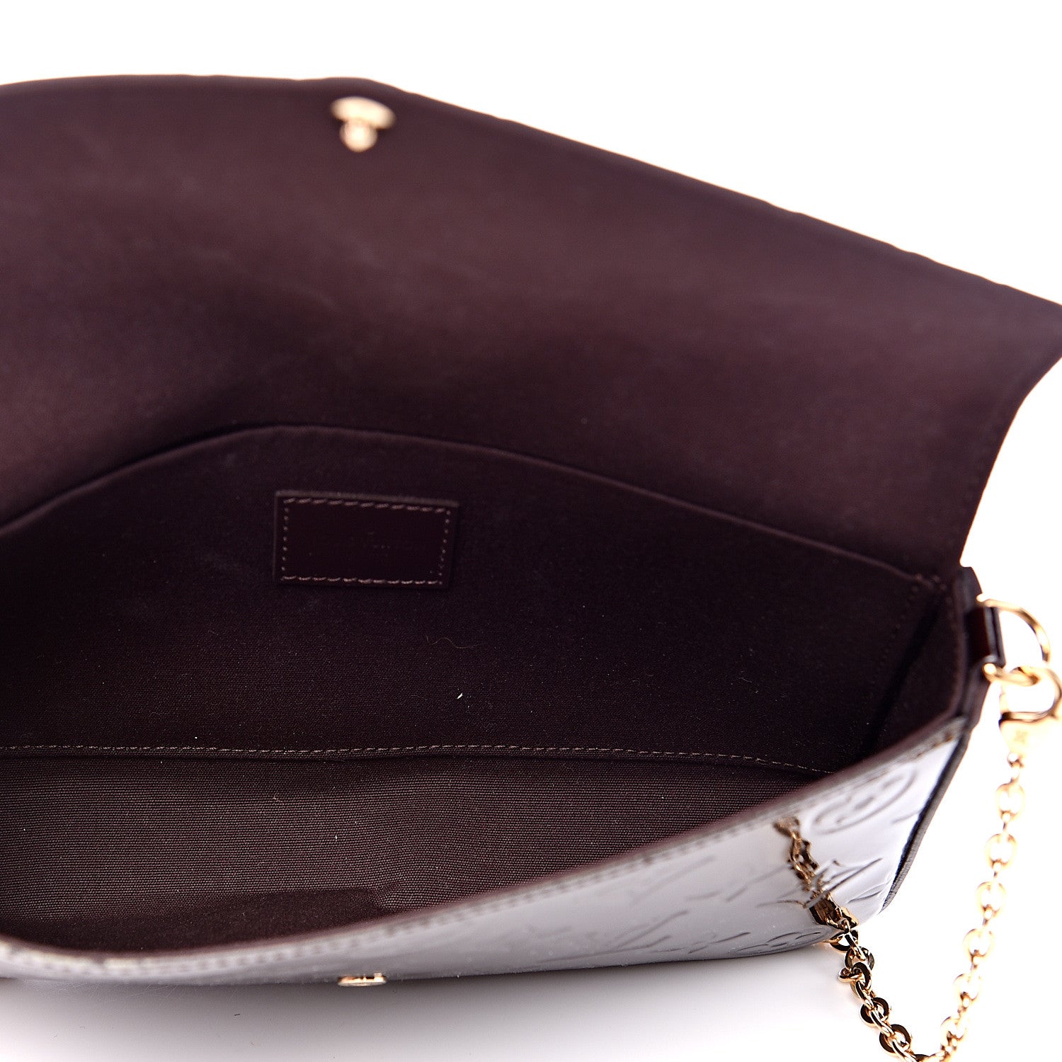 Louis Vuitton Vernis Pochette Felicie Chain Wallet Amarante 5 of 11