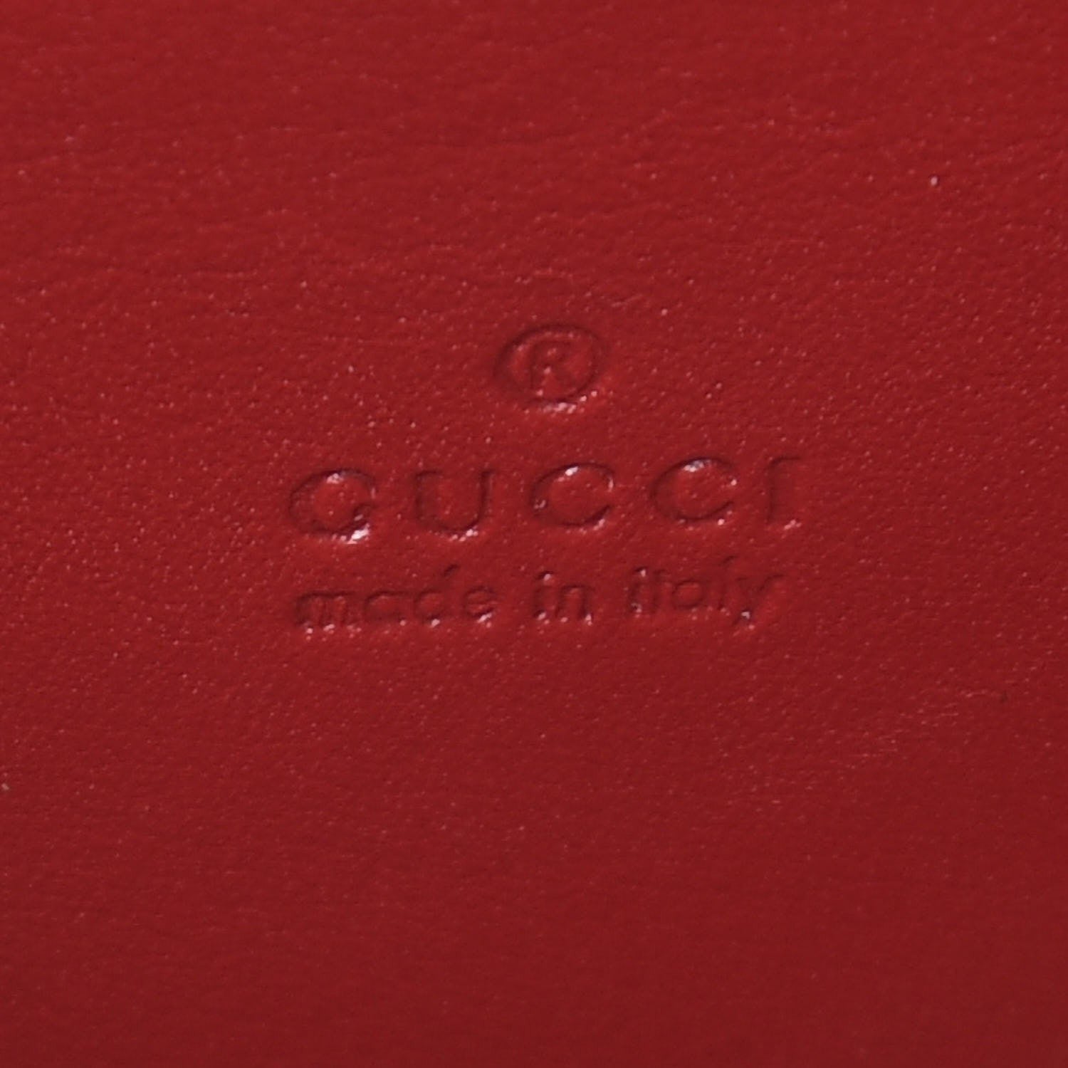 Gucci Calfskin Matelasse Mini GG Marmont Chain Wallet Hibiscus Red 7 of 8