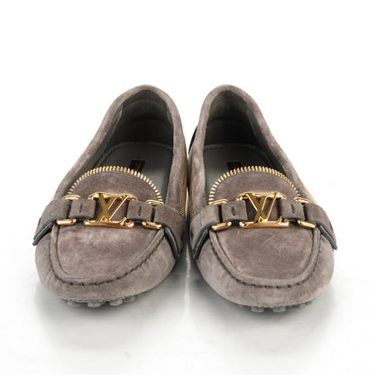 Louis Vuitton Suede Zipper Oxford Loafers 38 Grey 2 of 5