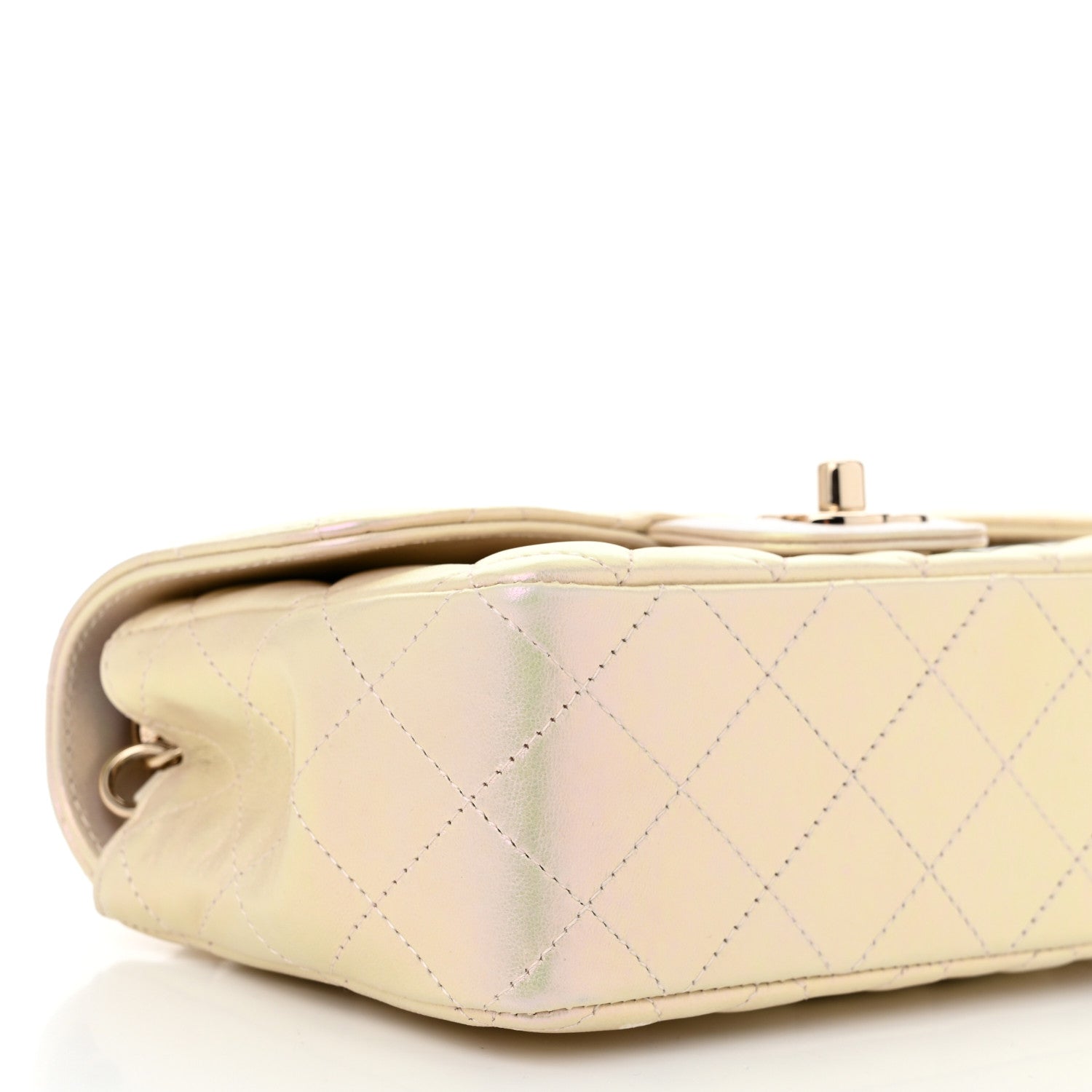 Chanel Iridescent Lambskin Quilted Mini Rectangular Flap Ivory 9 of 11