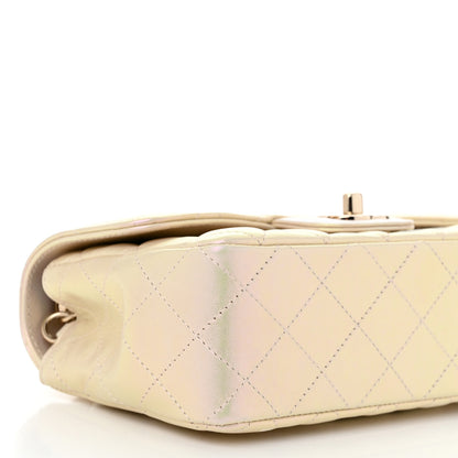 Chanel Iridescent Lambskin Quilted Mini Rectangular Flap Ivory 9 of 11