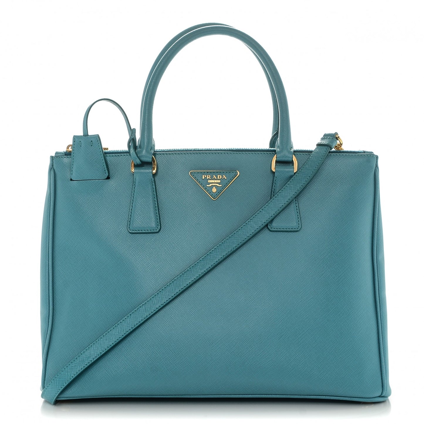 Saffiano Medium Galleria Double Zip Tote Turchese