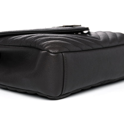 Saint Laurent Sheepskin Matelasse Chevron Monogram Medium College Bag Asphalt 5 of 14