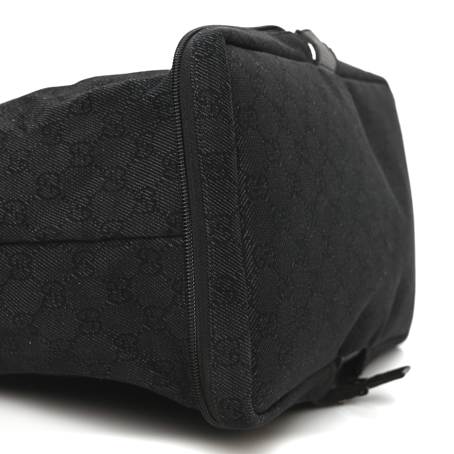Denim Monogram Large Collapsible Travel Tote Black