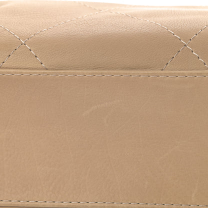 Chanel Washed Calfskin Quilted Large Hamptons Flap Bag Dark Beige 11 of 12
