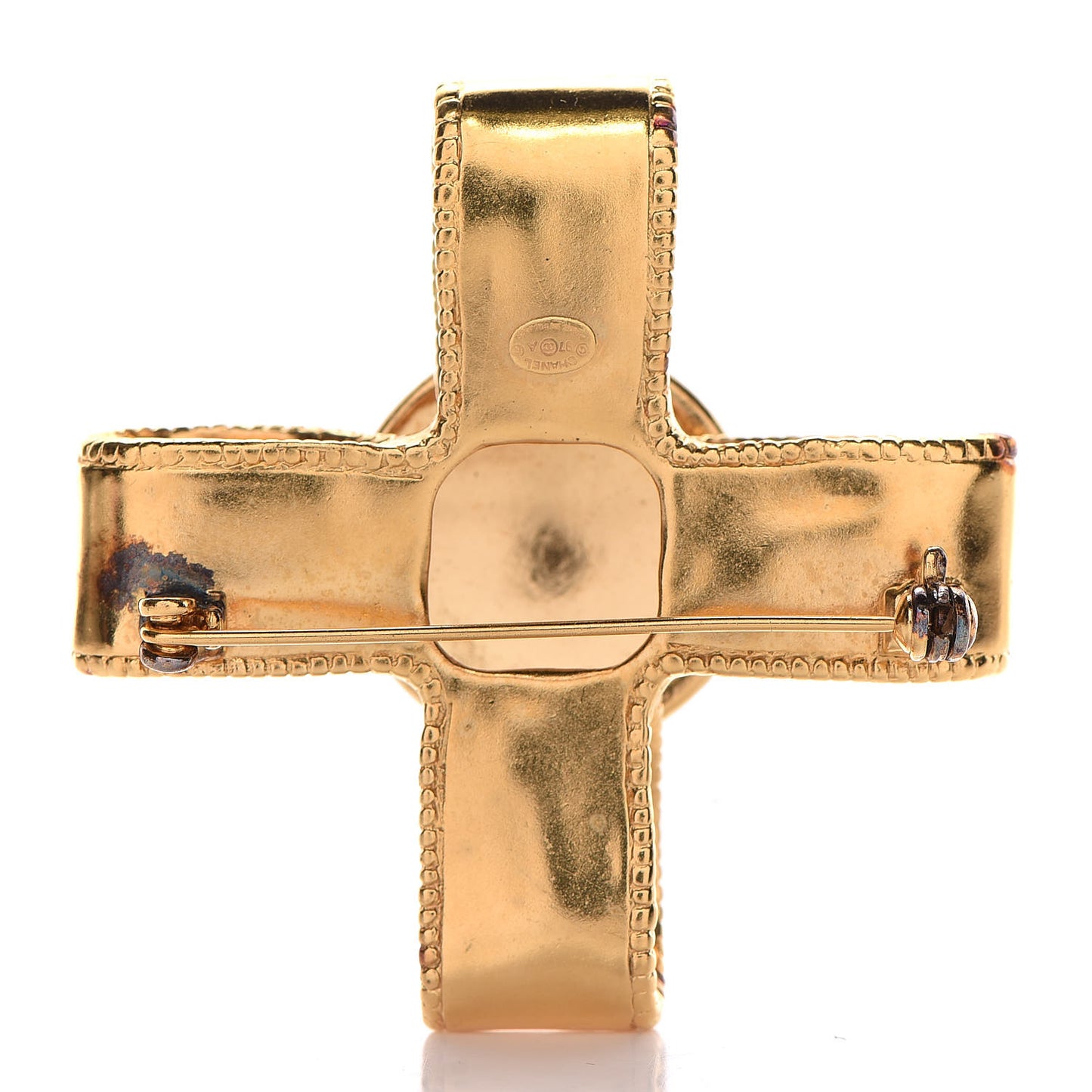 CC Cross Brooch Gold