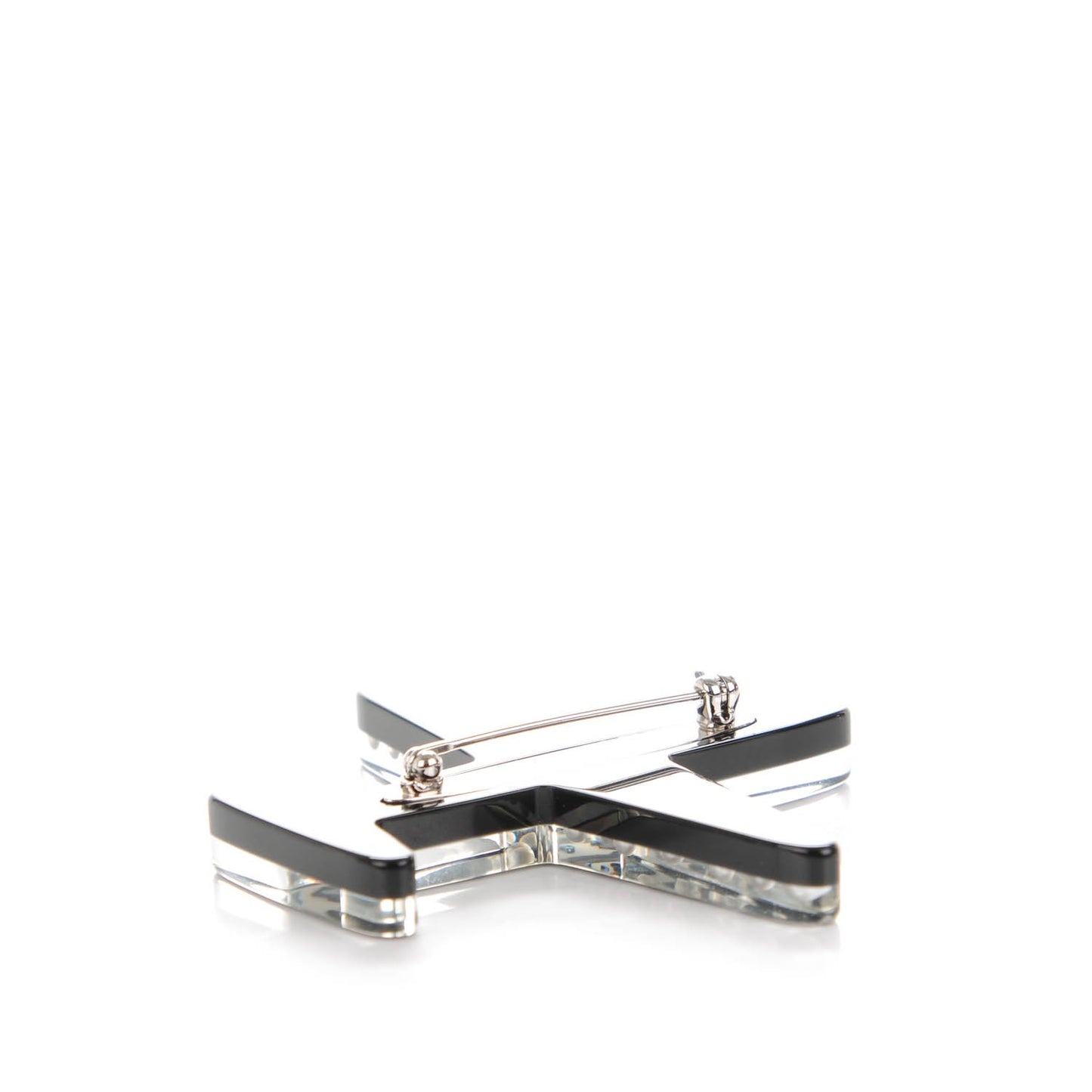 Resin Pearl CC Airplane Brooch Black