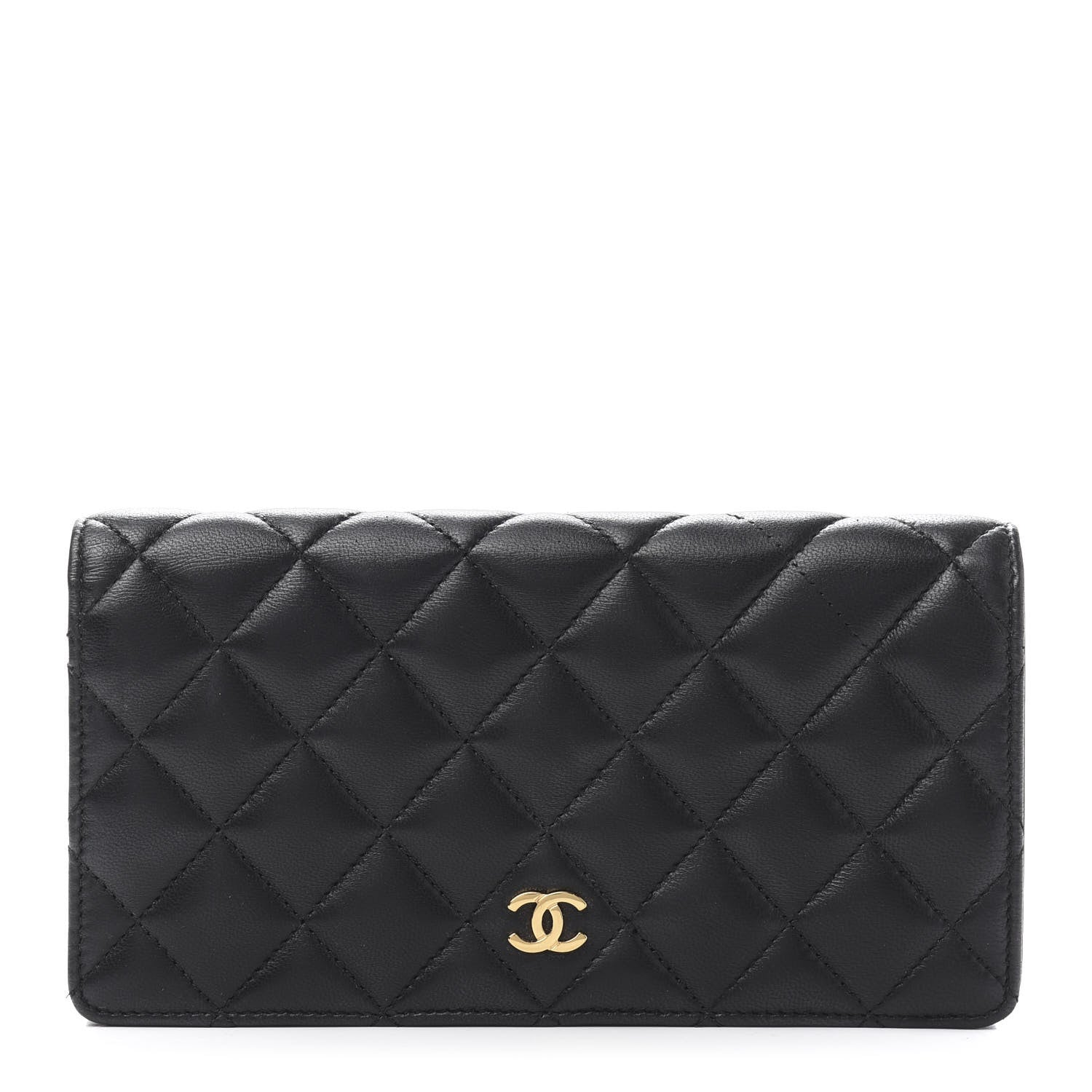 Chanel Lambskin Quilted Yen Wallet Black 1 of 12