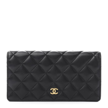 Chanel Lambskin Quilted Yen Wallet Black 1 of 12
