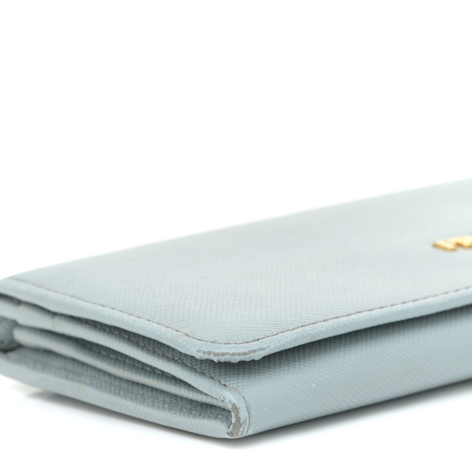 Prada Saffiano Metal Continental Flap Wallet Lago 4 of 13