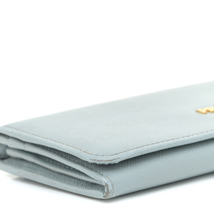 Prada Saffiano Metal Continental Flap Wallet Lago 4 of 13