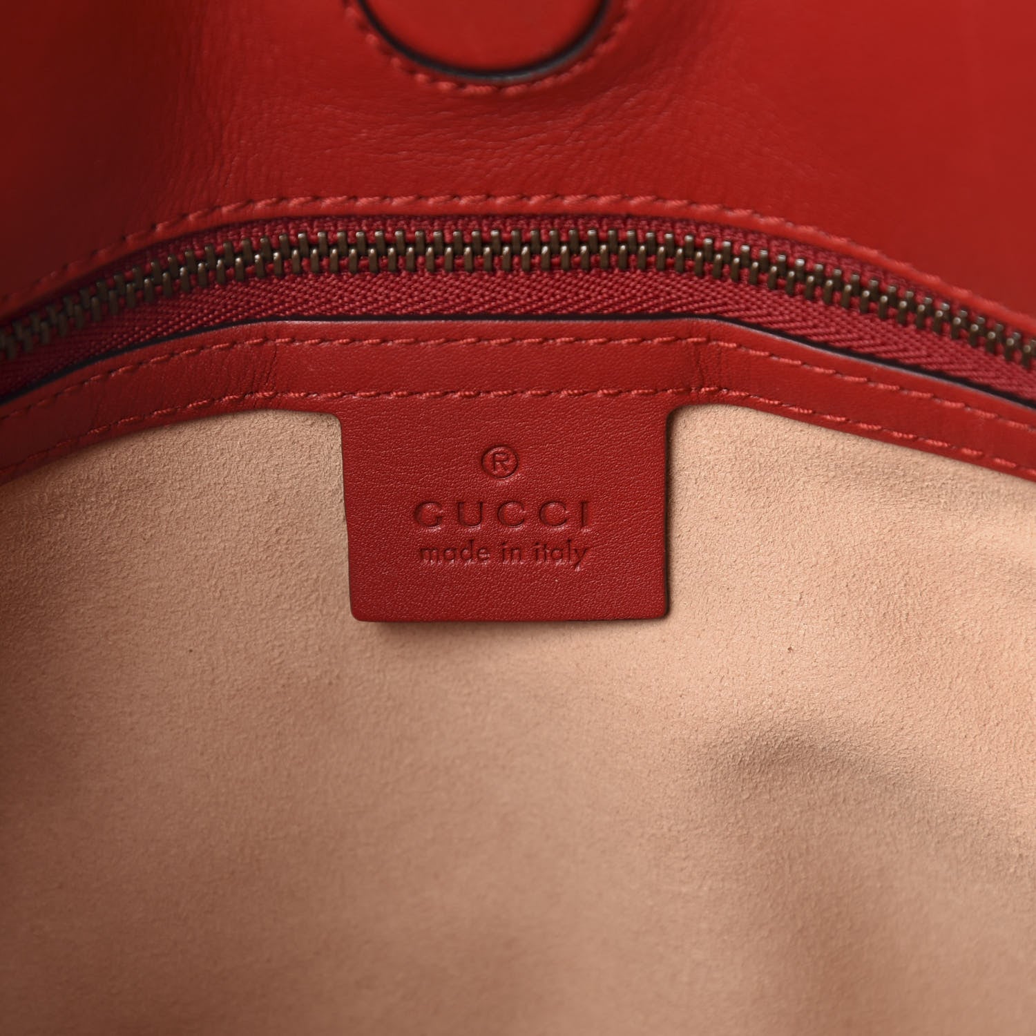 Gucci Calfskin Matelasse Medium GG Marmont Open Top Shoulder Bag Hibiscus Red 8 of 10