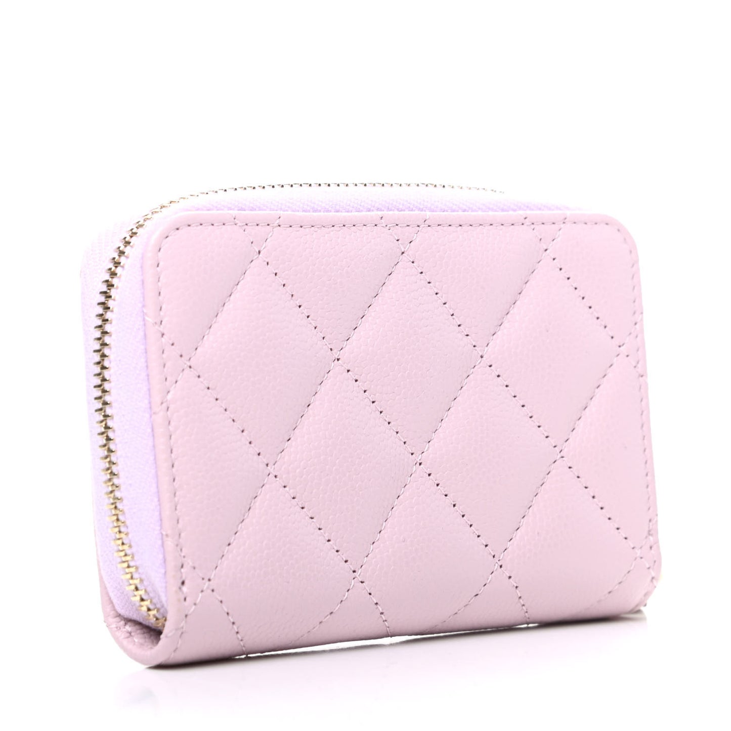 Caviar Quilted Pearl Coco Candy Zip Coin Purse Light Pink