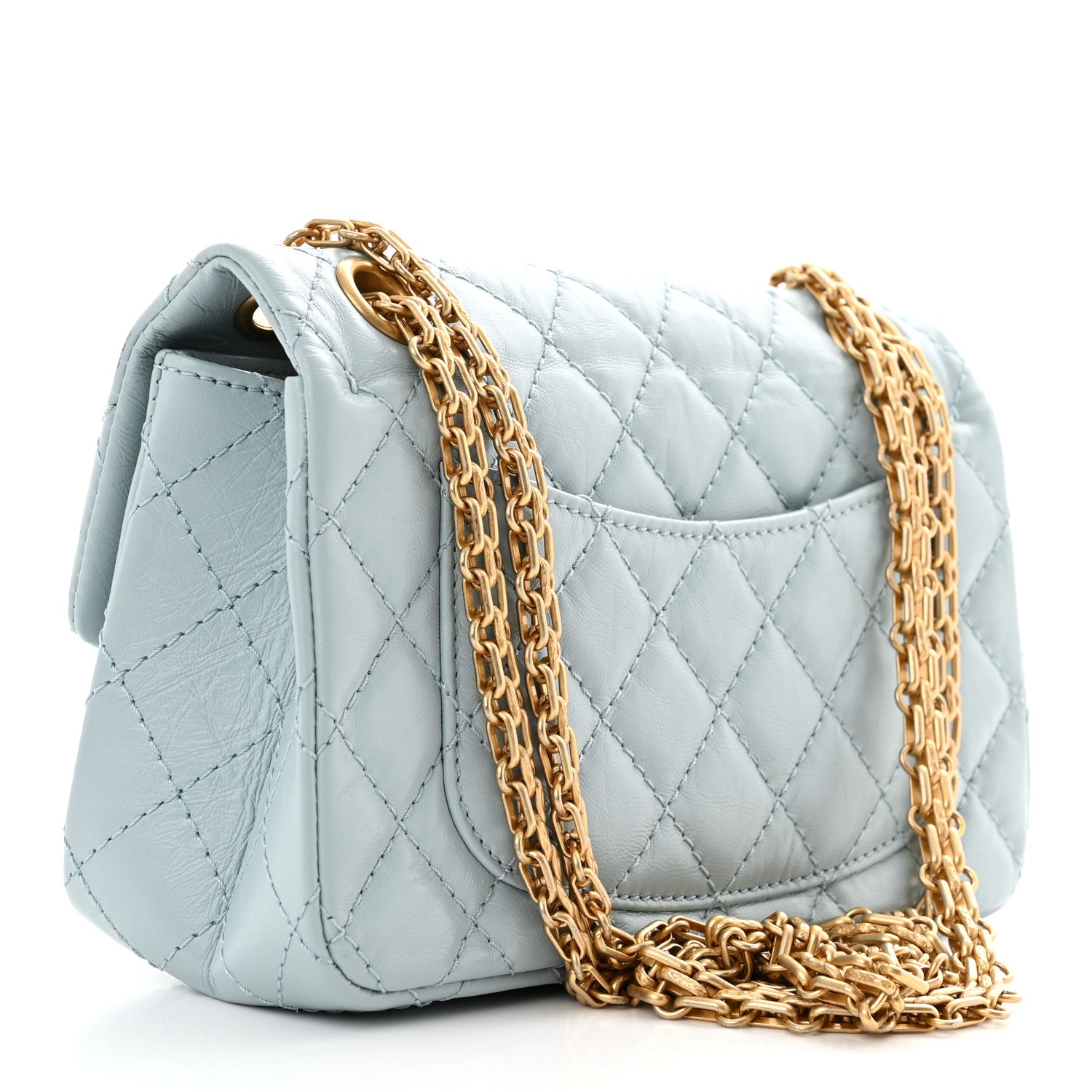 Chanel Aged Calfskin Quilted 2.55 Reissue Mini Flap Light Blue 3 of 11