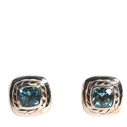 David Yurman Sterling Silver Blue Topaz 5mm Albion Earrings 1 of 6