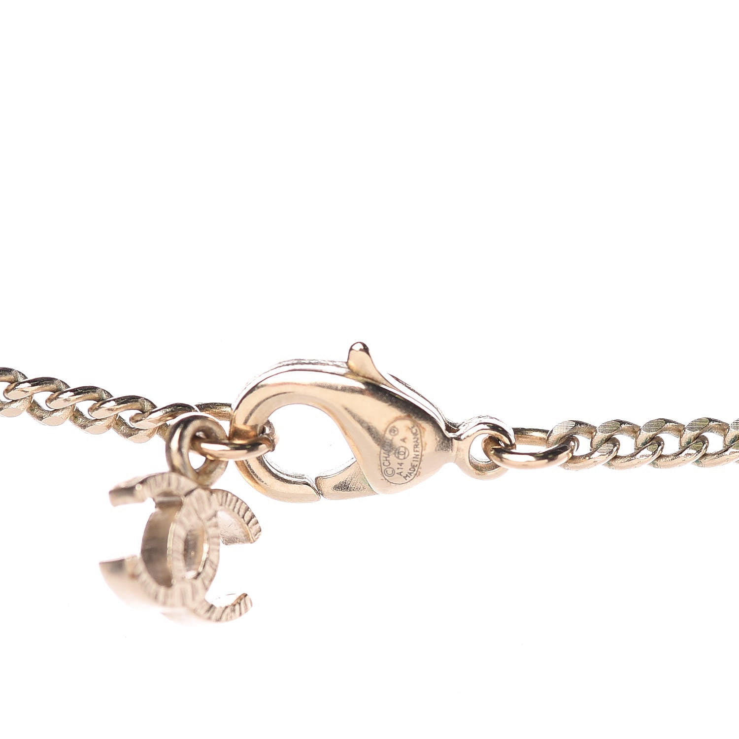 Chanel Tweed Effect CC Necklace Gold 4 of 6
