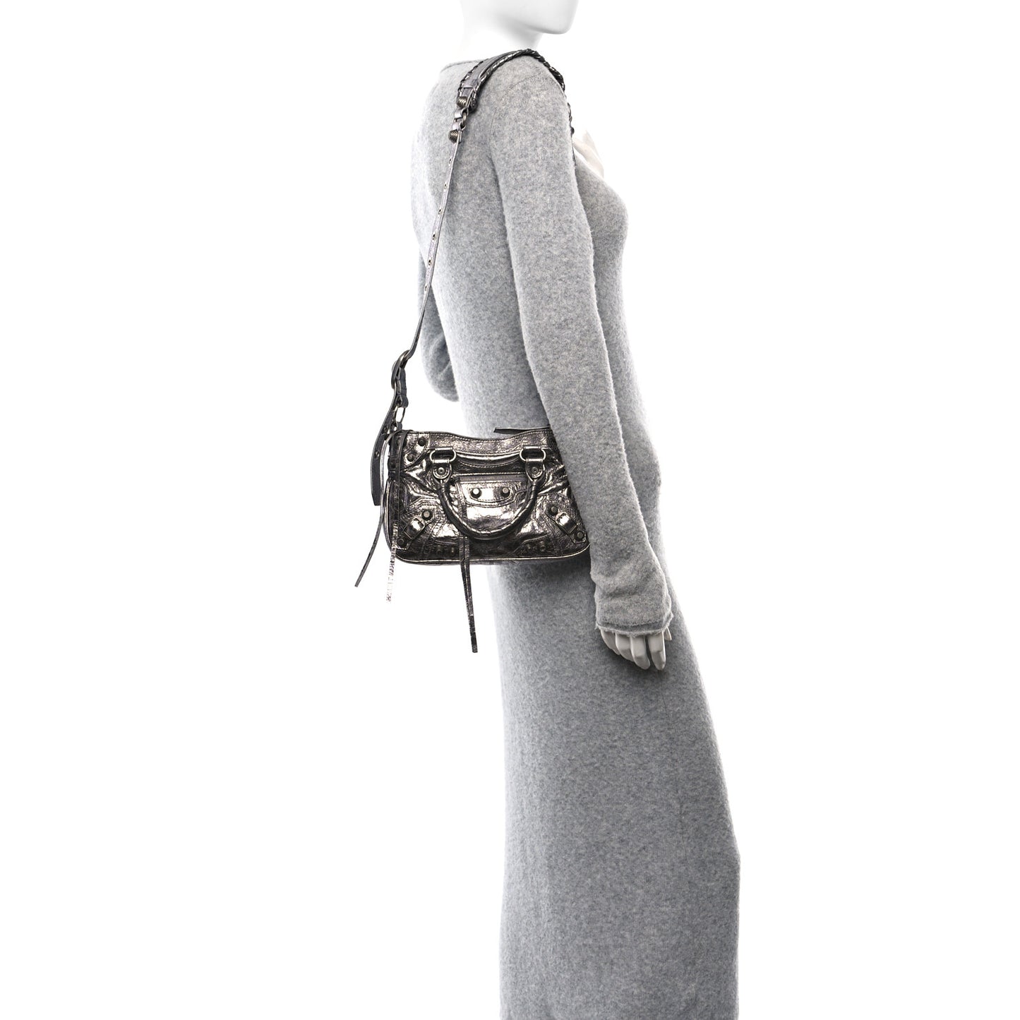 Agneau Arena Neo Cagole Mini Handbag Silver