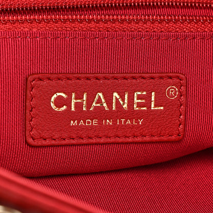 Chanel Lambskin Large Shopping Chain Tote Red 7 of 10