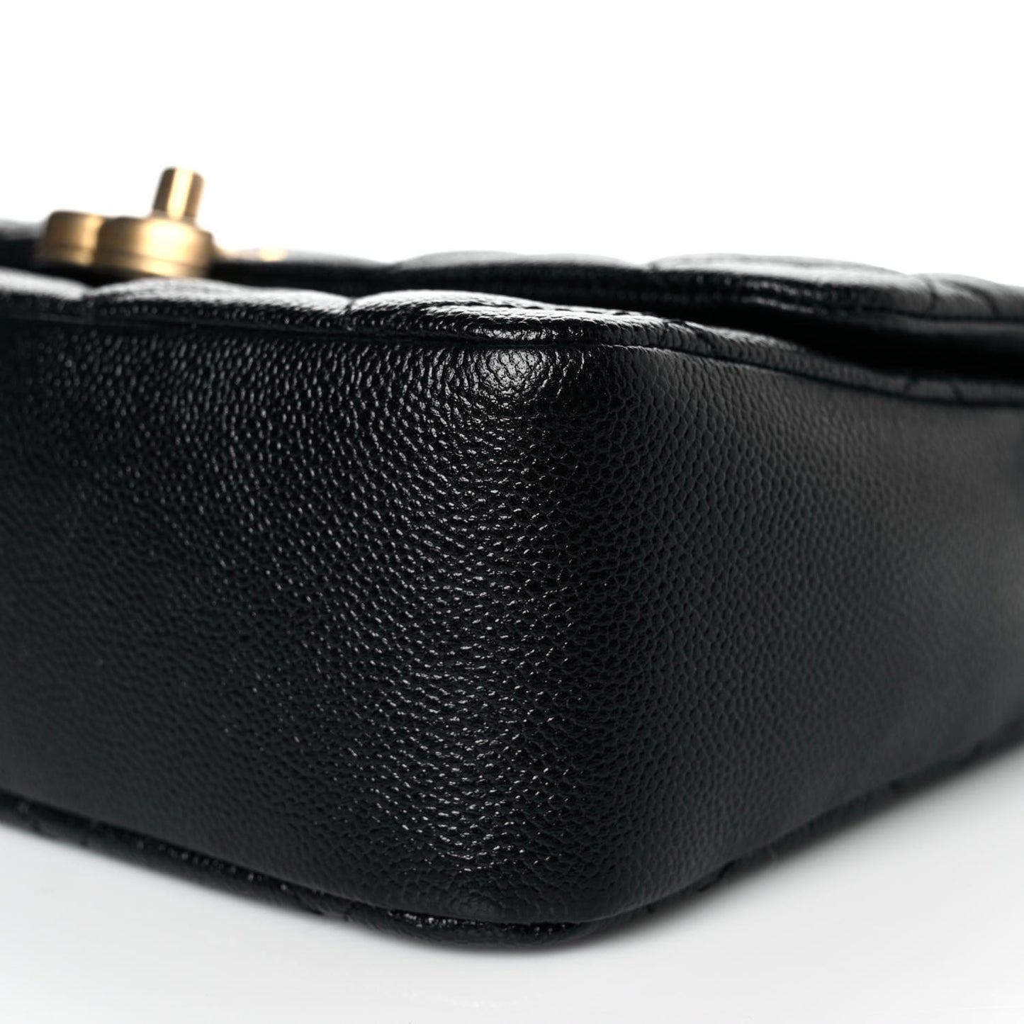 Shiny Caviar Quilted Large Chain Melody Flap Black