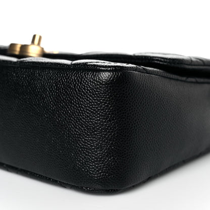 Chanel Shiny Caviar Quilted Large Chain Melody Flap Black 9 of 9