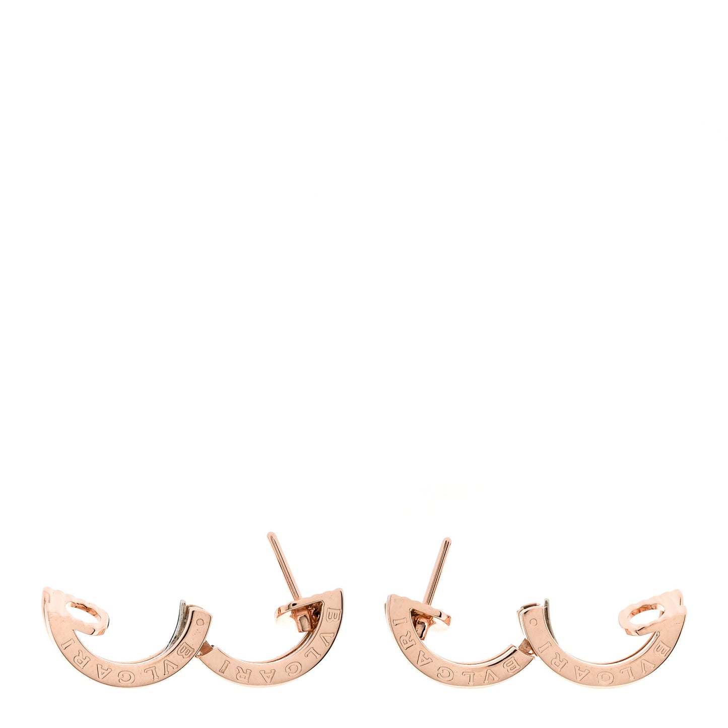 18K Rose Gold Diamond Small B.Zero1 Hoop Earrings