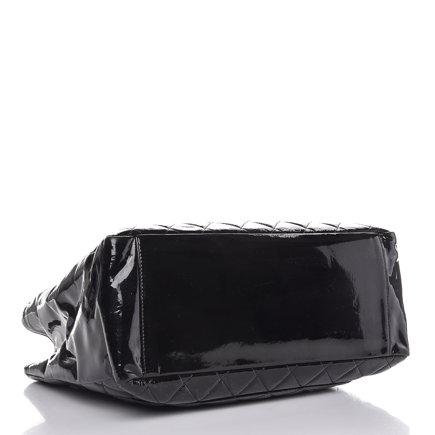 Chanel Patent Quilted Grand Shopping Tote GST Black 4 of 7