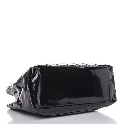 Chanel Patent Quilted Grand Shopping Tote GST Black 4 of 7