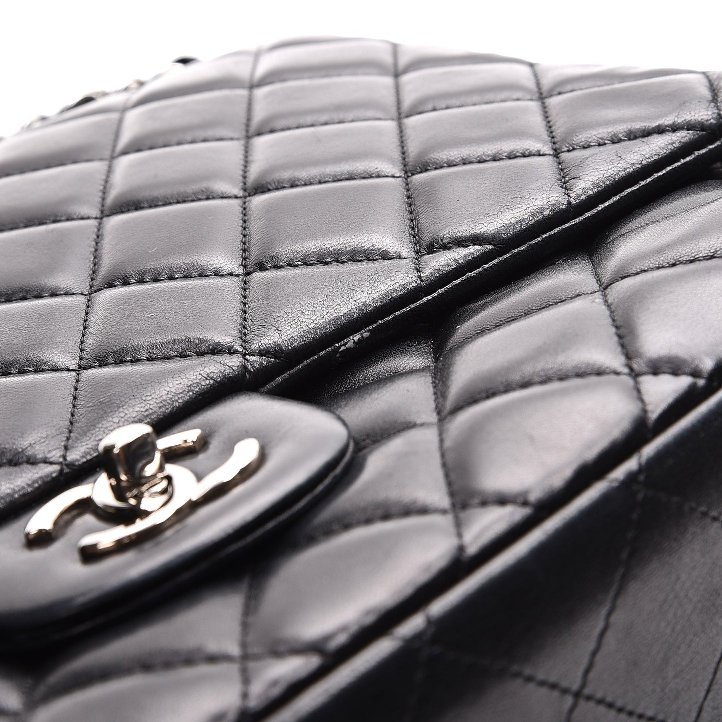 Lambskin Quilted Maxi Single Flap Black