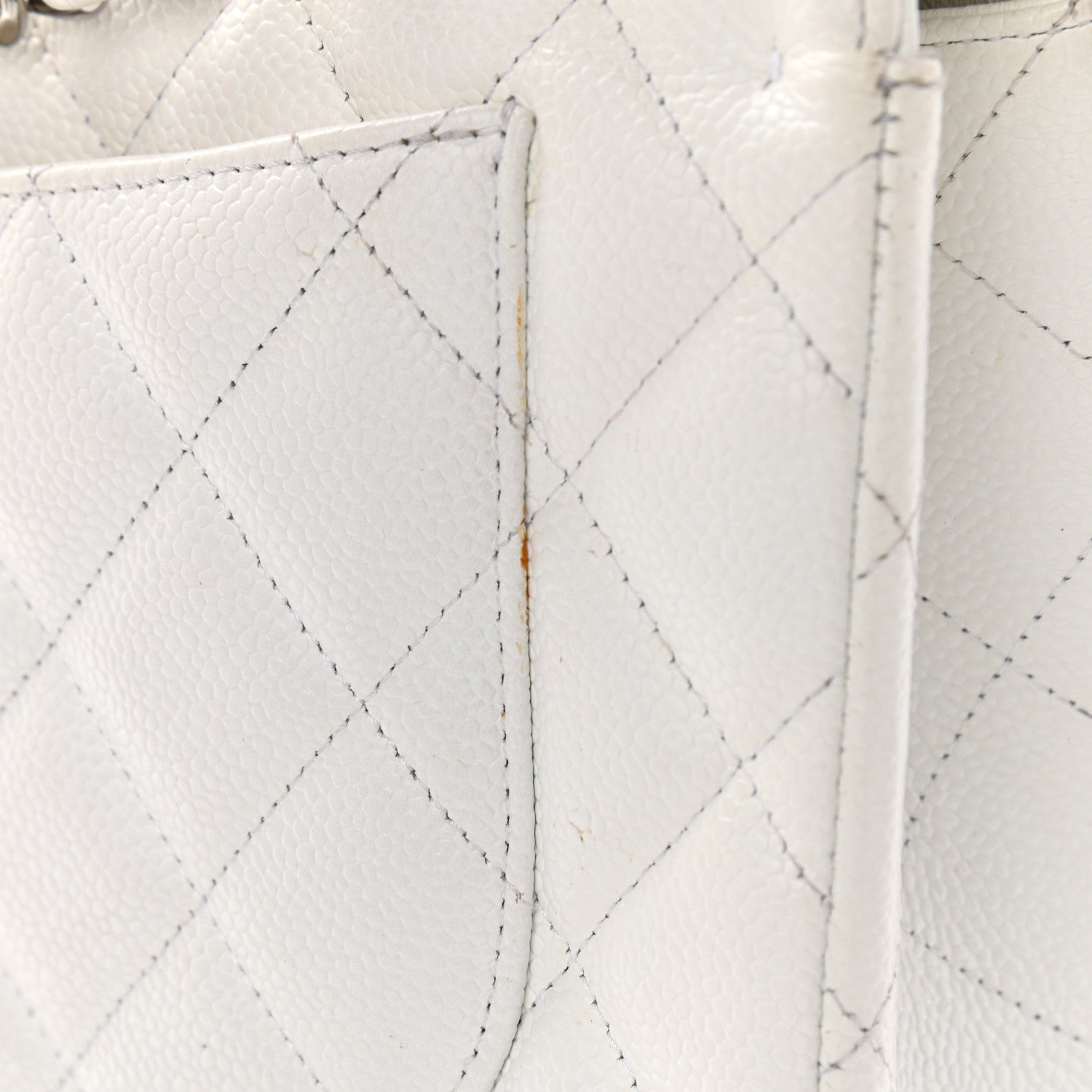 Chanel Caviar Quilted Jumbo Double Flap White 22 of 32