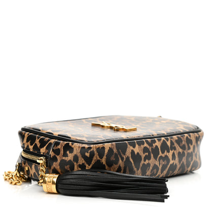 Saint Laurent Calfskin Heart Leopard Print Monogram Mini Lou Camera Bag Toffee 4 of 8