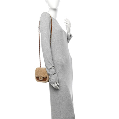 Chanel Shearling Lambskin Quilted Mini Furry Coco Flap Beige Brown 2 of 11