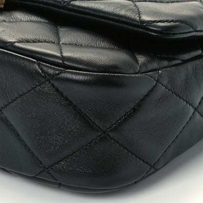 Chanel Lambskin Quilted Small Lacquered Chain Flap Black 10 of 12
