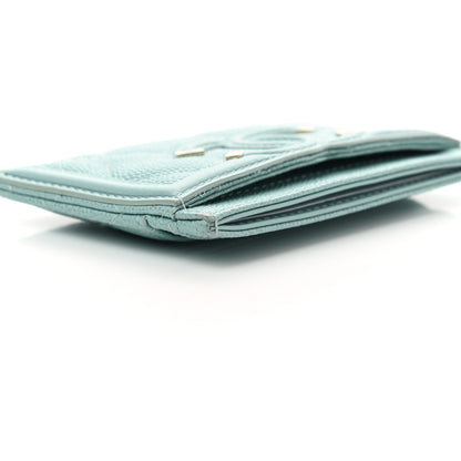 Chanel Caviar Quilted Filigree Card Holder Light Blue 11 of 13
